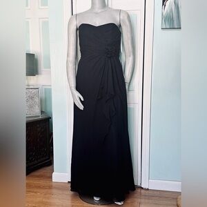 Size 16 Black Chiffon Bridesmaid Dress Mother of Bride Groom Gala Gown Cruise